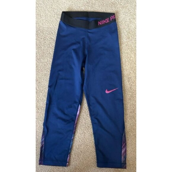 Nike Pro Pants - Nike Pro Compression Capris 19” Inseam Women’s Blue Athletic Size XS X-Small